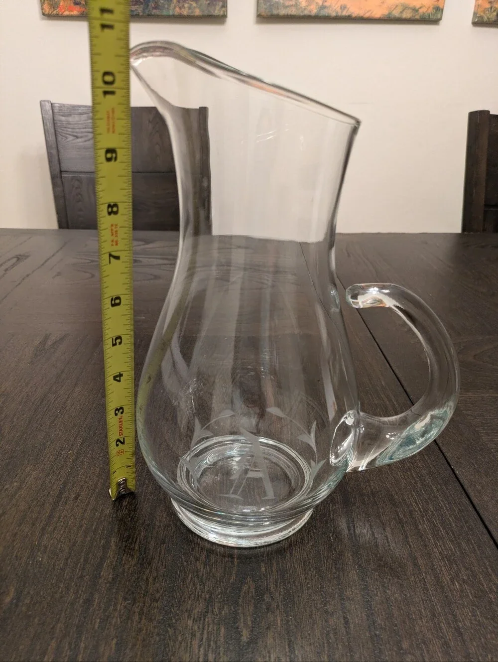 Vintage Clear Glass Pitcher with 